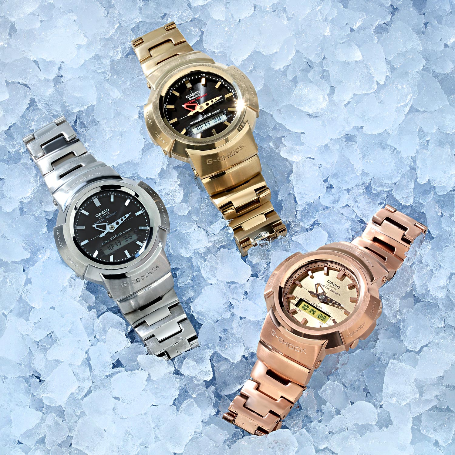 Японские наручные часы Casio G-SHOCK AWM-500GD-4A с хронографом