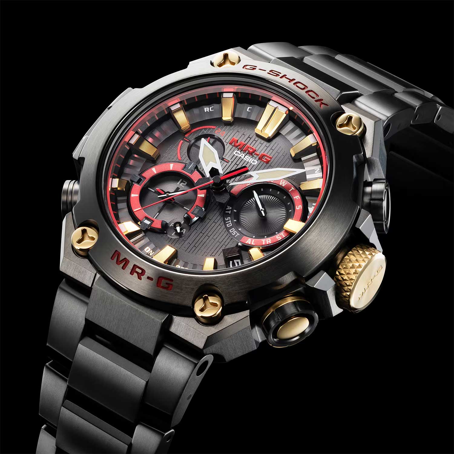 Японские титановые наручные часы Casio G-SHOCK MRG-B2000B-1A4 с хронографом