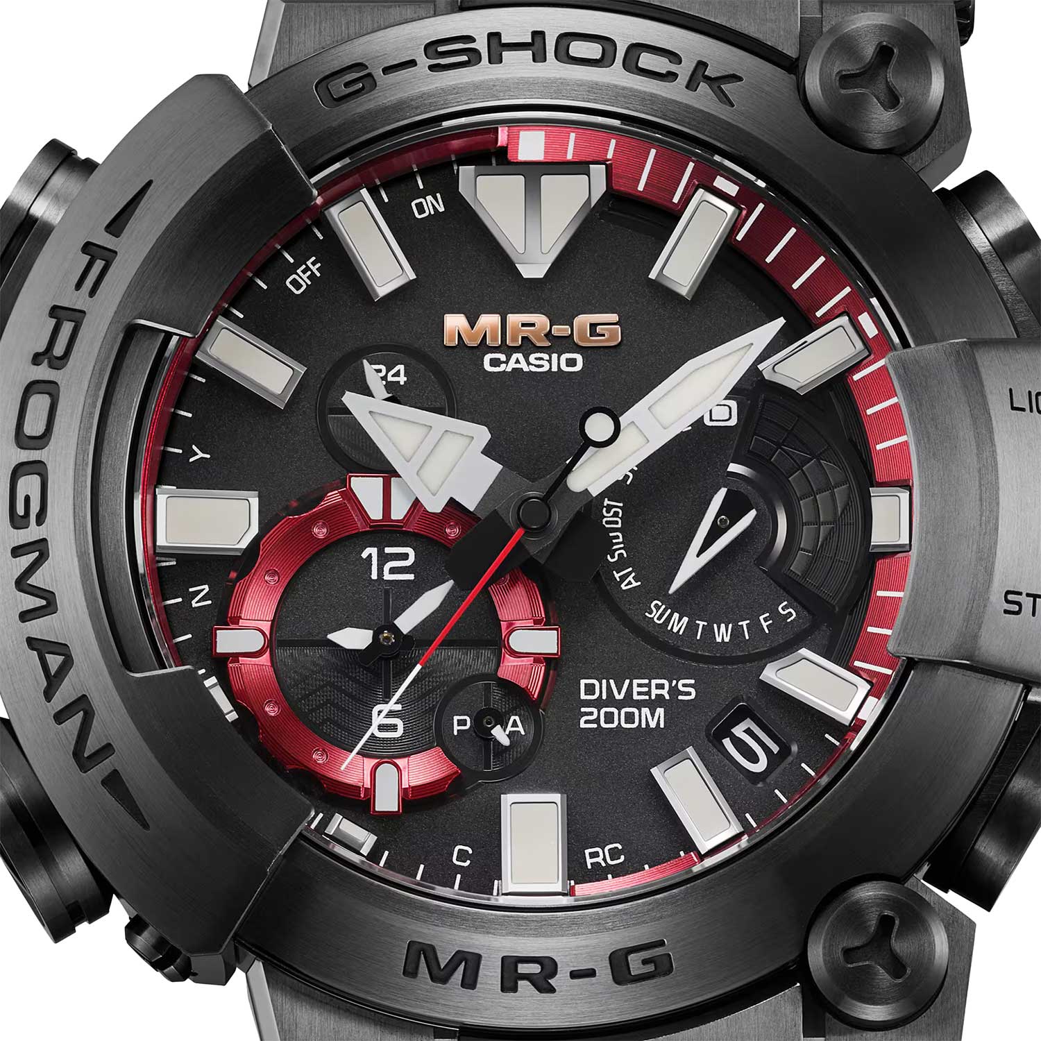 Японские титановые наручные часы Casio G-SHOCK MRG-BF1000B-1A с хронографом