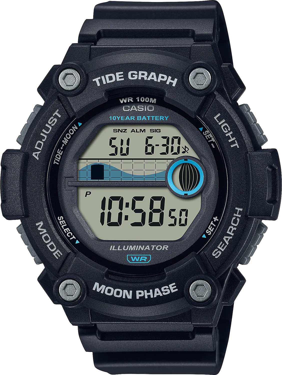 Японские наручные часы Casio Collection WS-1300H-1AVEF с хронографом
