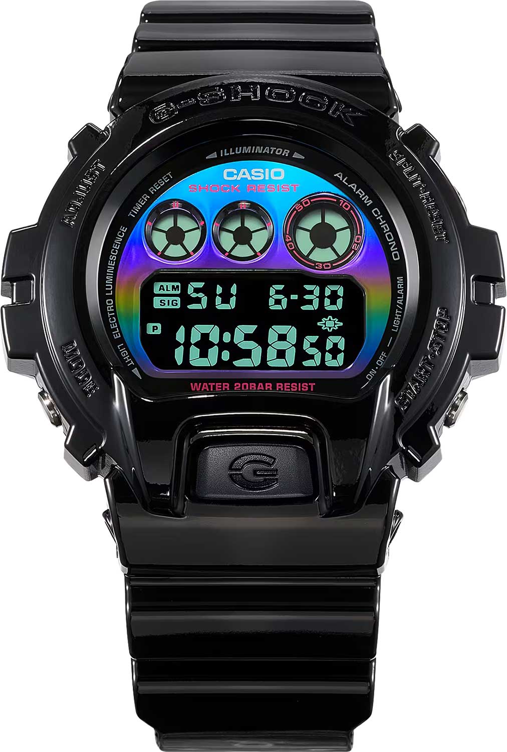 Японские наручные часы Casio G-SHOCK DW-6900RGB-1E с хронографом