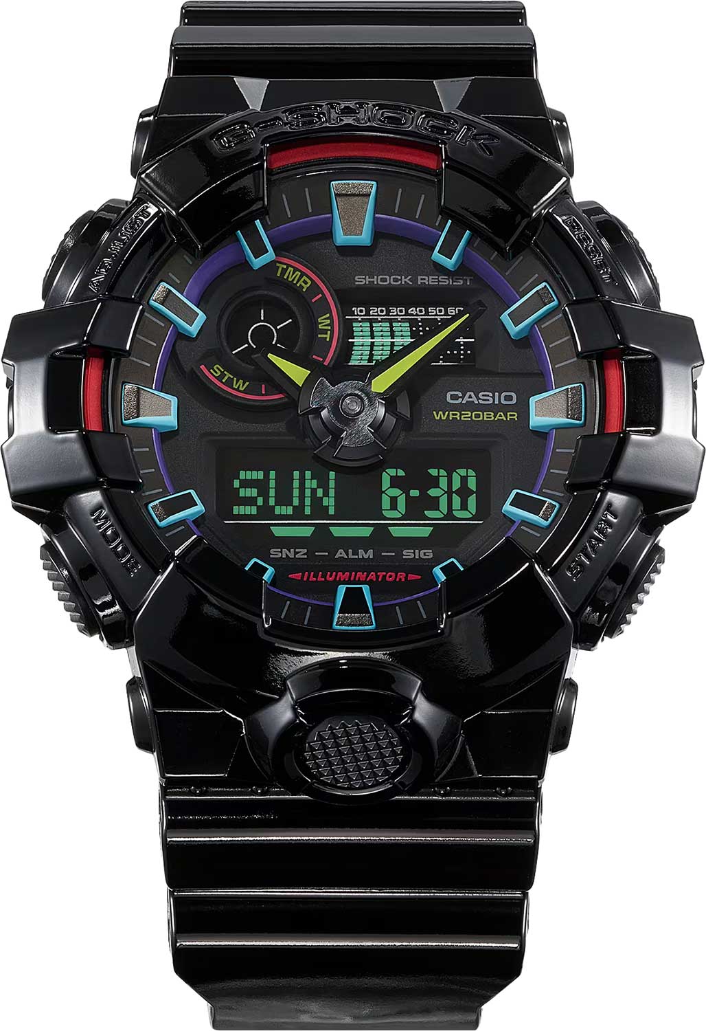 Японские наручные часы Casio G-SHOCK GA-700RGB-1A с хронографом