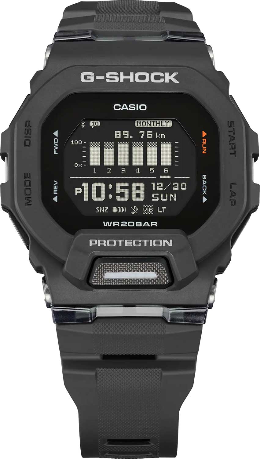Японские спортивные наручные часы Casio G-SHOCK GBD-200-1ER с хронографом