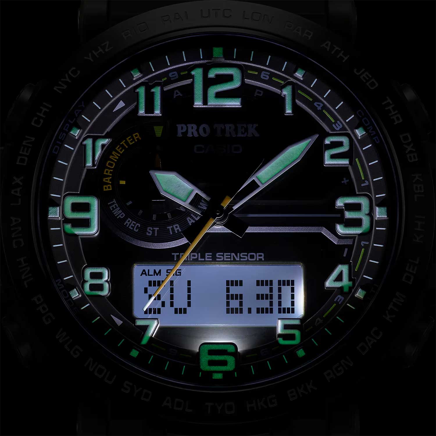 Японские наручные часы Casio Pro Trek PRG-601YB-3 с хронографом