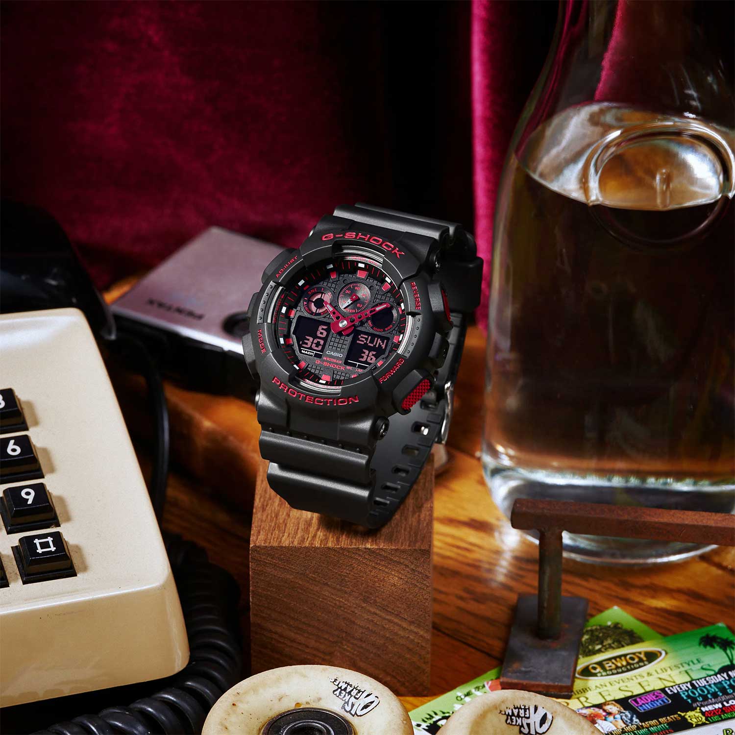 Японские наручные часы Casio G-SHOCK GA-100BNR-1A с хронографом