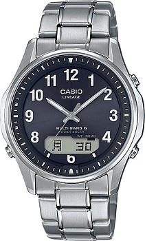 Японские титановые наручные часы Casio Radio Controlled LCW-M100TSE-1A2 с хронографом